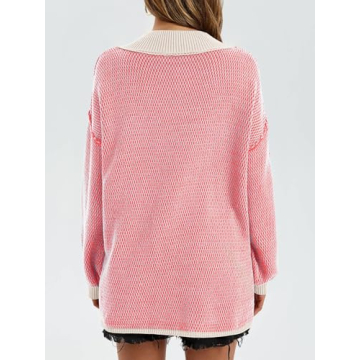 Stylish Saodimallsu Oversized V Neck Sweater for Women