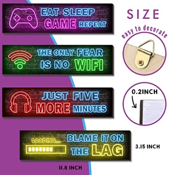 Neon Gaming Posters for Teen Boys Room Decor