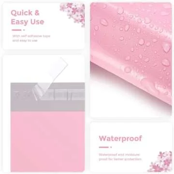 Metronic Poly Mailers 12x15.5 100 Pack, Strong Adhesive Shipping Envelopes for Clothing, Medium Shipping Bags for Small Businesses, Waterproof Mailers Poly Bags for Shipping, Packages Bags Light Pink