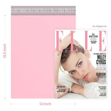 Metronic Poly Mailers 12x15.5 100 Pack, Strong Adhesive Shipping Envelopes for Clothing, Medium Shipping Bags for Small Businesses, Waterproof Mailers Poly Bags for Shipping, Packages Bags Light Pink