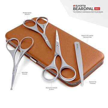Suvorna Premium Beard & Mustache Scissors Set/Kit with Beard scissors for men - Grooming Scissors me...
