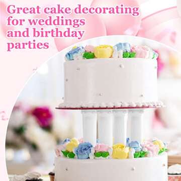 Hooshion 12 Pcs Roman Column Cake Stand for Elegant Cakes