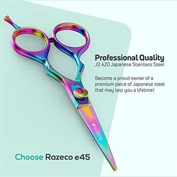 Suvorna 5.5" Multicolor Hair Cutting Scissors Professional, Shears for Hair Cutting, Hair Cutting Shears, Professional Hair Scissors, Barber Scissors, Hair Shears Professional for men, women, adults.