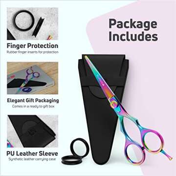 Suvorna 5.5" Multicolor Hair Cutting Scissors Professional, Shears for Hair Cutting, Hair Cutting Shears, Professional Hair Scissors, Barber Scissors, Hair Shears Professional for men, women, adults.