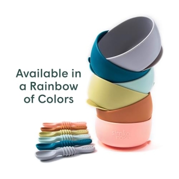 Simka Rose Baby Bowl and Spoon Set for Safe Feeding