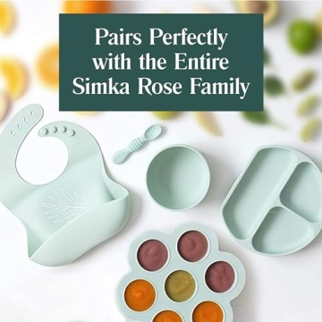 Simka Rose Baby Bowl and Spoon Set for Safe Feeding