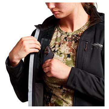 SITKA Gear Women's Hunting Windproof Jetstream Jacket, Sitka Black, M