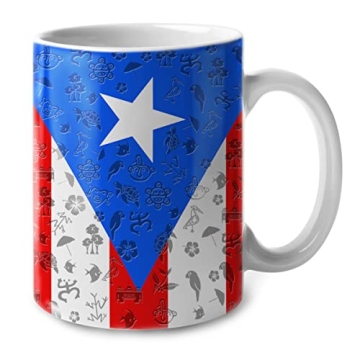 Lotacy Puerto Rico With Flag And Symbols Ceramic Mug - Unique Gift for All Ages - 11oz