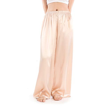Wantschun Women's Satin Silk Lounge Pants for Comfort