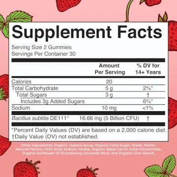 Organic Probiotic Gummies for Digestive Health & Immune Support