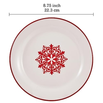 Bico Holly Jolly Salad Plates - Set of 4, Microwave Safe