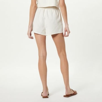 The Drop Women's Emilie Relaxed Linen Shorts Ivory