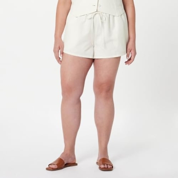 The Drop Women's Emilie Relaxed Linen Shorts Ivory