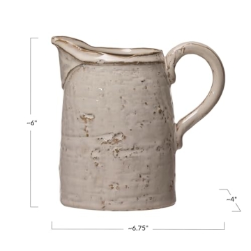 Creative Co-Op 28 oz. Stoneware Reactive Glaze Pitcher