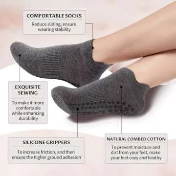 deefly Ankle Women Yoga Socks,Non Slip Grip Pilates Socks Unthickened(color set 13)