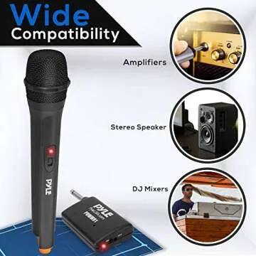 Pyle Portable VHF Wireless Microphone System - Professional Handheld Dynamic Mic for Karaoke, DJ Par...