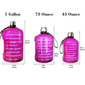 BuildLife 1 Gallon Water Bottle with Time Marker for Fitness