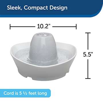 PetSafe Ceramic Pet Fountain – for Cats and Small Dogs – 60 Oz Water Capacity – Whisper-Quiet ...