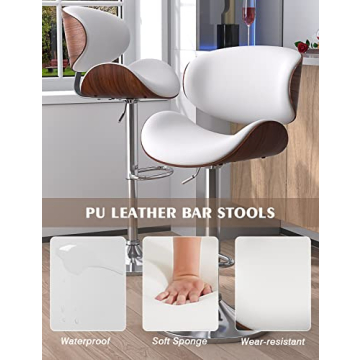 YaFiti Bar Stools: Modern Adjustable Height Swivel Set