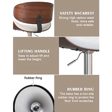 YaFiti Bar Stools: Modern Adjustable Height Swivel Set