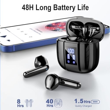 Wireless Earbuds with Bluetooth 5.4 and 48 Hours Playtime