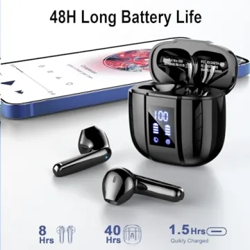 Wireless Earbuds with Bluetooth 5.4 and 48 Hours Playtime