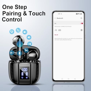 Wireless Earbuds with Bluetooth 5.4 and 48 Hours Playtime