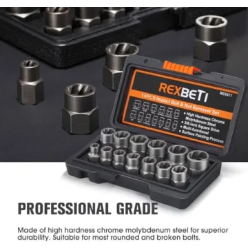 REXBETI Impact Bolt & Nut Remover Set with Case