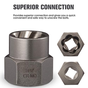 REXBETI Impact Bolt & Nut Remover Set with Case