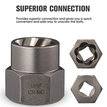 REXBETI Impact Bolt & Nut Remover Set with Case