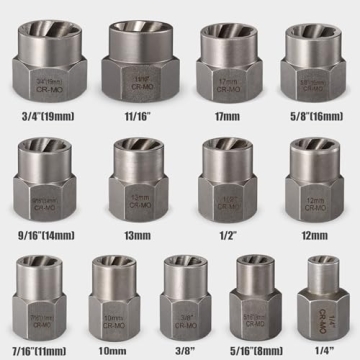 REXBETI Impact Bolt & Nut Remover Set with Case