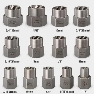 REXBETI Impact Bolt & Nut Remover Set with Case