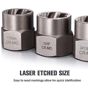 REXBETI Impact Bolt & Nut Remover Set with Case