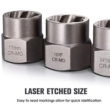 REXBETI Impact Bolt & Nut Remover Set with Case