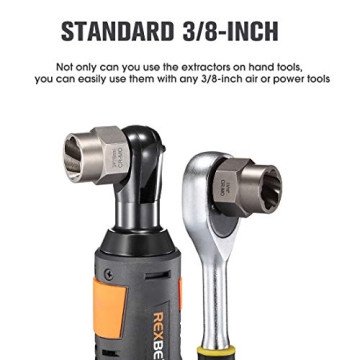 REXBETI Impact Bolt & Nut Remover Set with Case