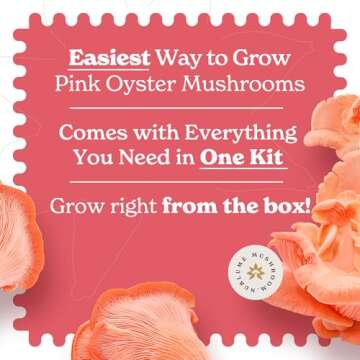 NuBlume Pink Oyster Mushroom Grow Kit for Home Growing