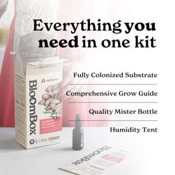 NuBlume Pink Oyster Mushroom Grow Kit for Home Growing