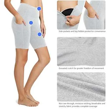 Baleaf Women's Biker Shorts with Tummy Control & Pockets