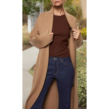 Women's Long Sleeve Maxi Cardigan with Pockets
