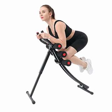 Fitlaya Fitness Core & Abdominal Trainers AB Workout Machine Home Gym Strength Training Ab Cruncher Foldable Fitness Equipment (red01)