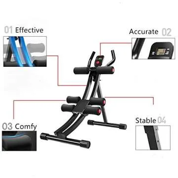 Fitlaya Fitness Core & Abdominal Trainers AB Workout Machine Home Gym Strength Training Ab Cruncher Foldable Fitness Equipment (red01)