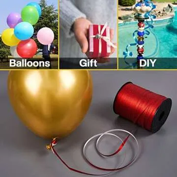 PartyWoo Red Curling Ribbon for Gifts and Crafts