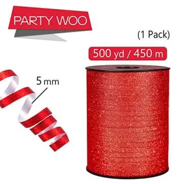 PartyWoo Red Curling Ribbon for Gifts and Crafts
