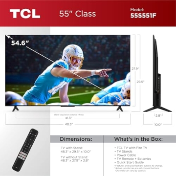 TCL 55-Inch UHD 4K Smart TV with Dolby Vision & Alexa