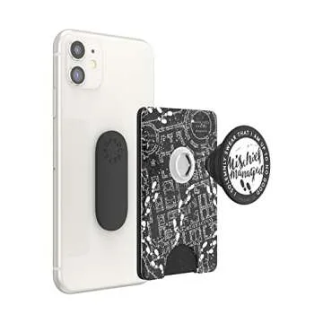 PopSockets Phone Wallet with Expanding Phone Grip, Phone Card Holder, Harry Potter PopWallet - Marauder's Map
