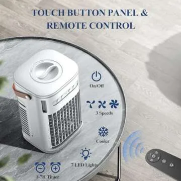 3-in-1 Mini Evaporative Air Cooler with Remote Control and USB Charging