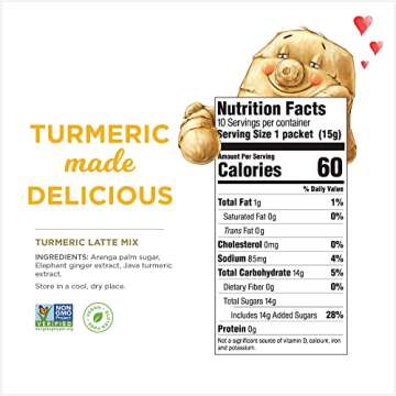 The Ginger People Turmeric Latte Mix-10 Sachets, Ginger 5.3 Ounce