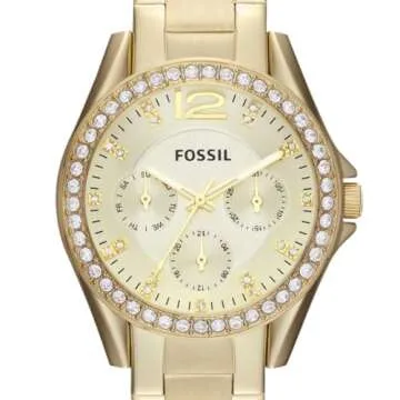 Fossil Riley Quartz Multifunction Watch Gold Glitz ES3203