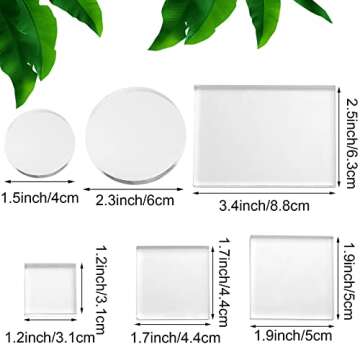 Amyhill 6 Pcs Acrylic Blocks Wedding Flat Lay Props Acrylic Styling Photography Clear Stamp Display ...