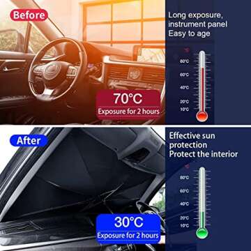 helloleiboo Car Windshield Sun Shade UV & Heat Protection